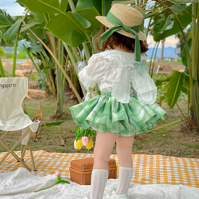 韩女童可爱兔耳朵衬衫儿童娃娃领衬衣宝宝白衬衫全棉小童童装上衣
