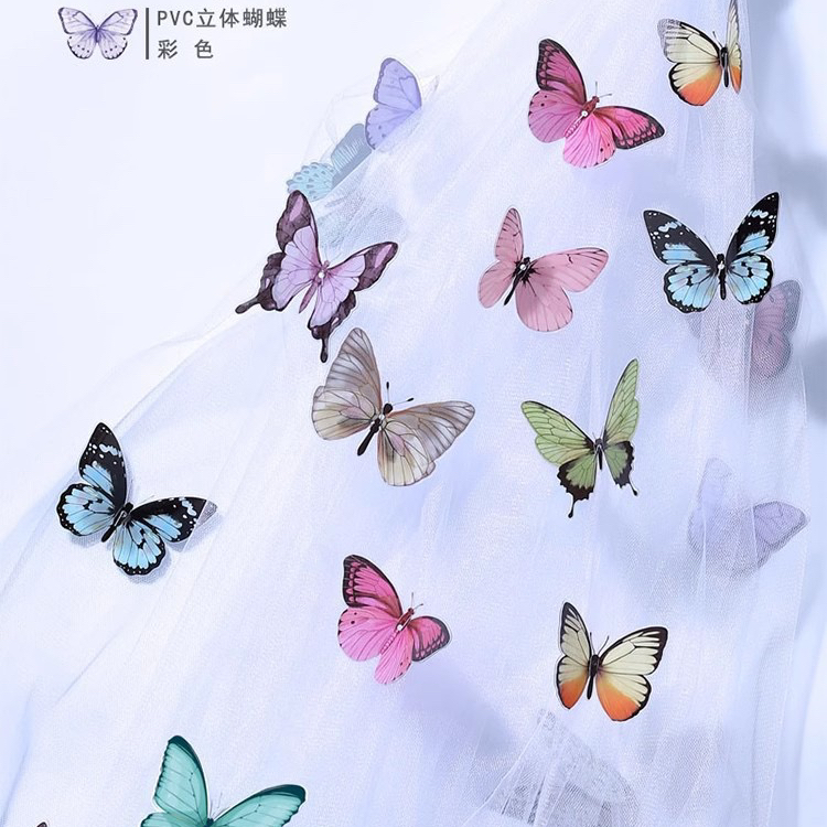 彩色仿真pvc蝴蝶配件装饰现代简约立体墙贴壁饰黑白创意冰箱装饰