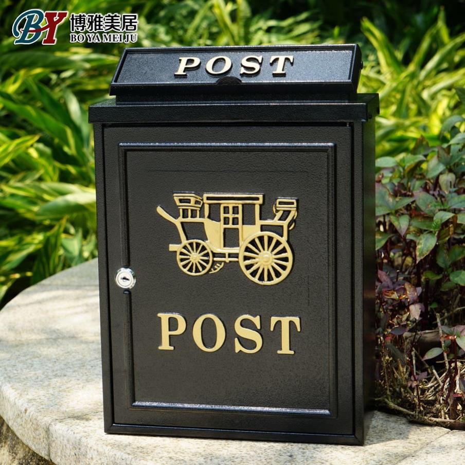 别墅弘可金猫绿色美式信报箱挂墙室外铸铝报纸杂志箱邮筒邮箱包邮