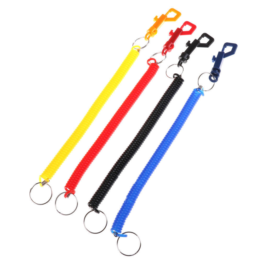 拉伸2米优质加粗塑料弹簧绳带钥匙扣弹力绳塑料伸缩绳带钩扣