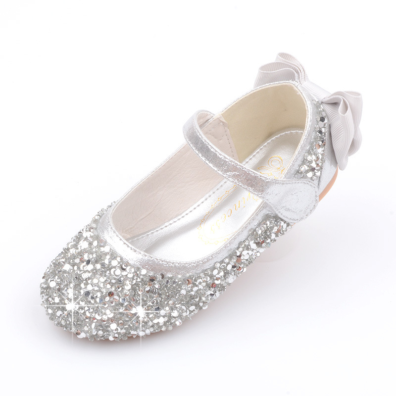 新款女幼童公主鞋宝宝软底防滑小童鞋子儿童包头水晶凉舞蹈鞋潮