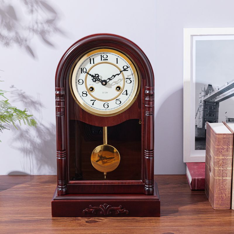 欧式复古老式机械钟表座钟客厅台式桌面时钟敲钟报时上链中式台钟