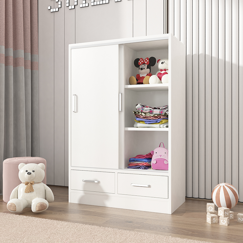 儿童矮衣柜推拉门衣柜家用卧室简易出租房用现代简约小户型衣橱