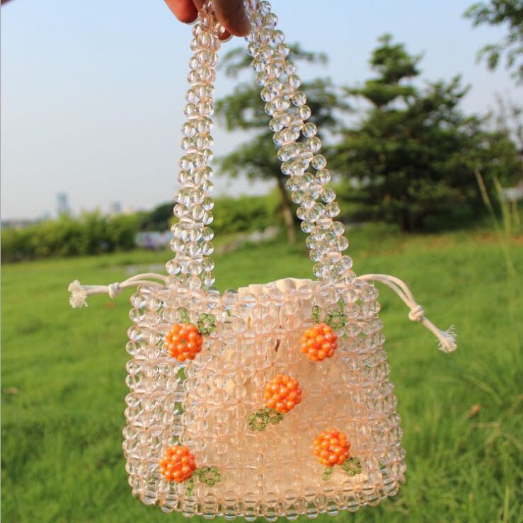 超仙橘子汽水串珠包diy材料包手工包珠珠自己制作做珠子手提包包