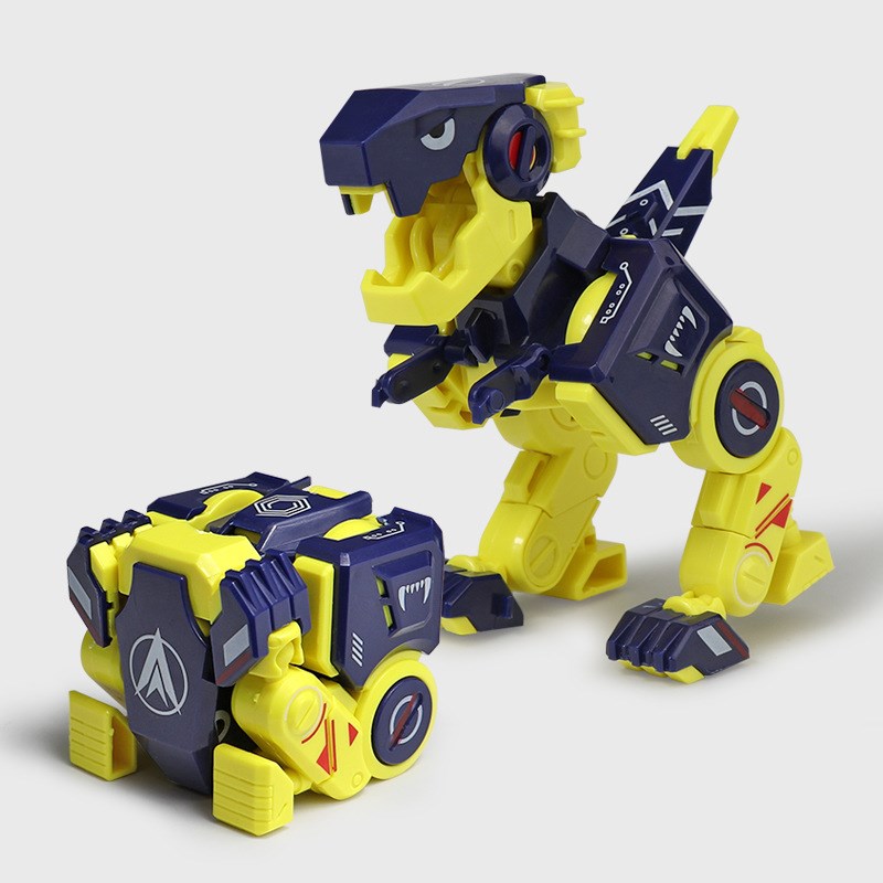 变形恐龙玩具儿童方块机甲龙男孩益智机器人金刚机械霸王龙模型
