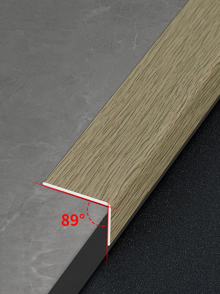 铝合金L型直角收口木地板7字压边瓷砖金属装饰包边木纹卡条收边条