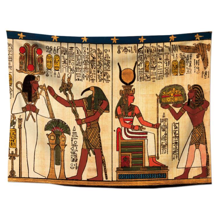 金字塔法老王守护神 荷鲁斯之眼古埃及壁画风墙布挂布ins卧室超大