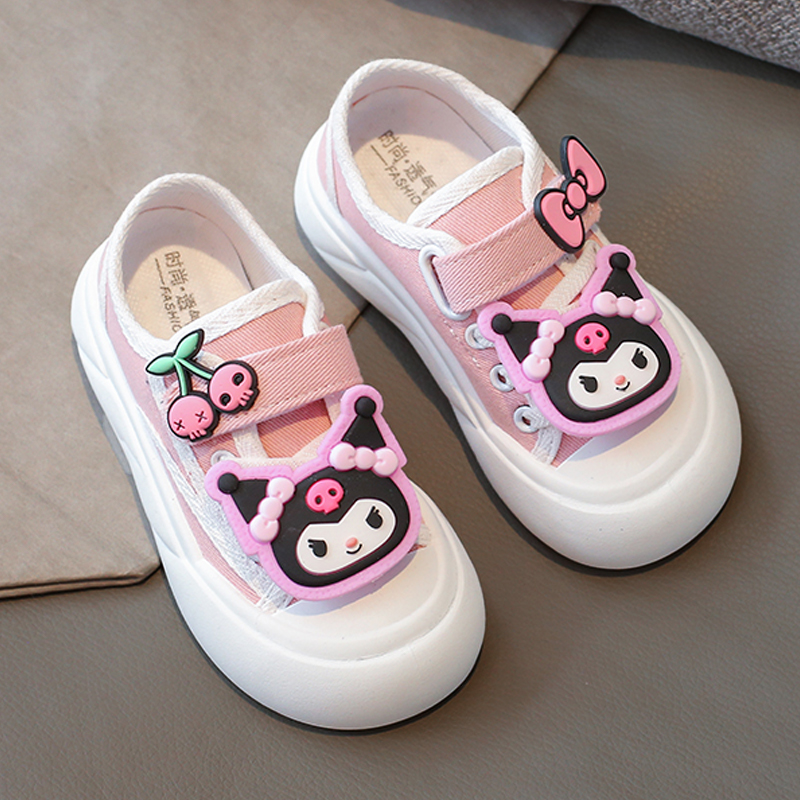 儿童帆布鞋幼儿园宝宝软底运动鞋2024春秋新款女童卡通库洛米板鞋
