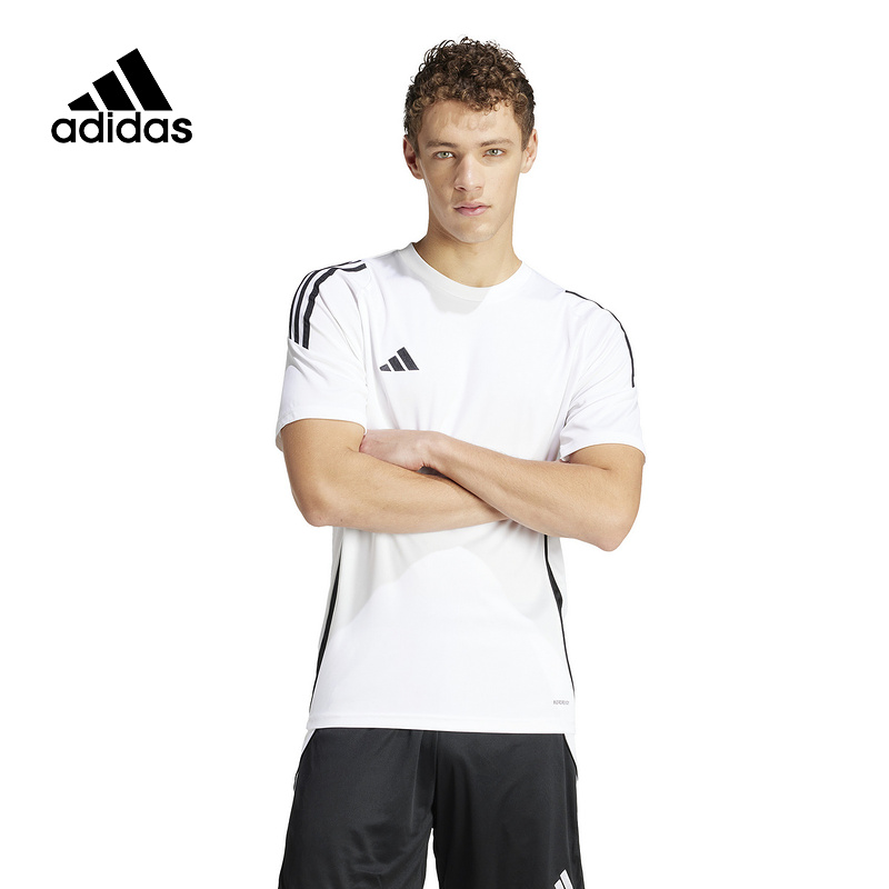 adidas阿迪达斯男装夏季新款三条纹足球运动短袖球衣 IS1019