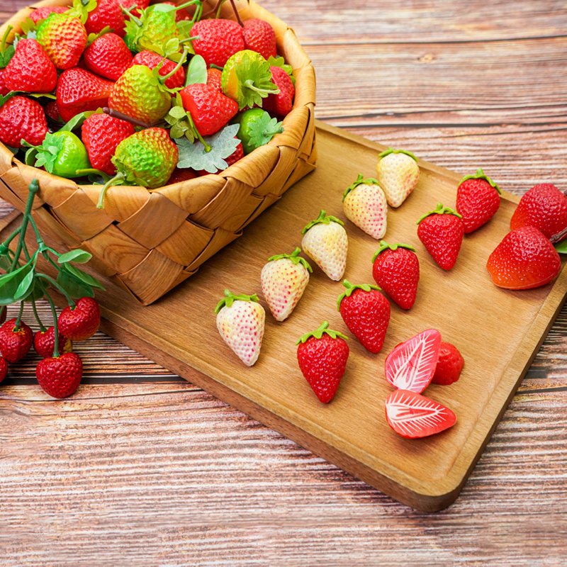 仿真草莓模型假水果塑料道具玩具装饰摆设小蛋糕diy水果店迷你