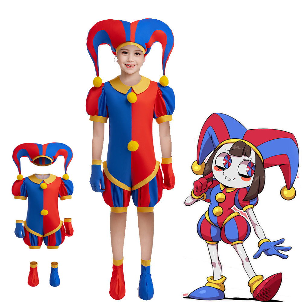 万圣节幼儿园演出服装女孩宝宝舞台儿童俏皮小丑马戏团帕姆尼衣服