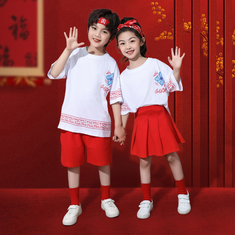 六一儿童舞台演出服中国风小学生幼儿园啦啦队表演服街舞潮服套装