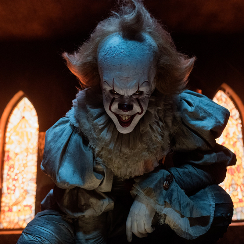 万圣节电影周边恐怖小丑回魂惊魂夜面具头套乳胶发光cos装扮道具
