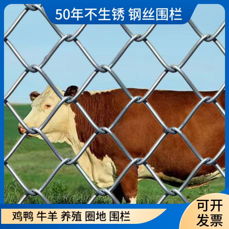 勾花网热镀锌钢丝铁围栏墙网栅栏防护格猪狗牛羊圈地动物养殖护栏