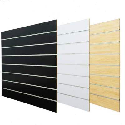 急速发货单面白色槽板展示架 店面装修开槽板免漆中纤坑板密度槽