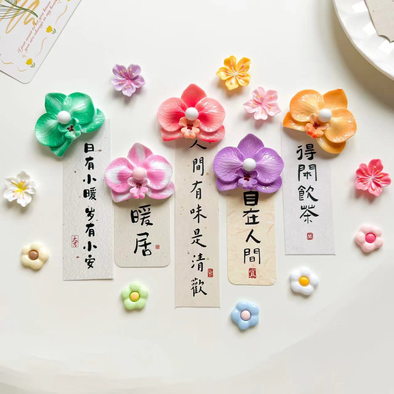 小清新田园花朵冰箱贴桃花磁铁创意白板卡通磁性贴固定照片留言板