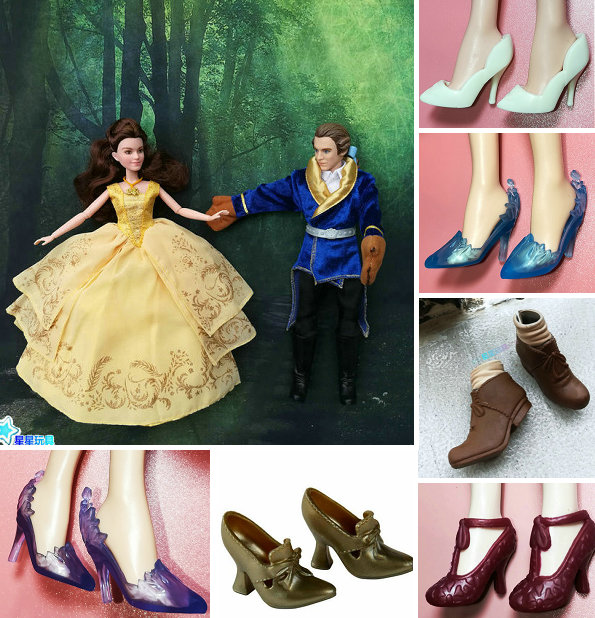 正散货玩具娃娃孩Z之宝美女与野兽电影收藏贝儿公主爱莎水晶鞋