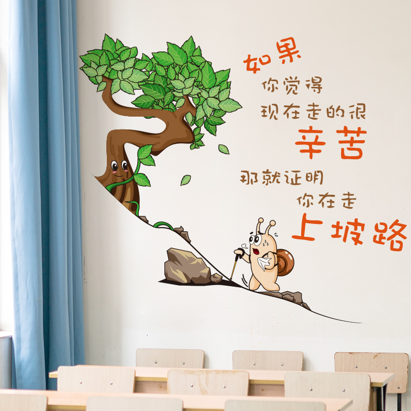 励志墙贴纸贴画自粘墙上装饰墙壁纸教室班级文化布置学生学习标语