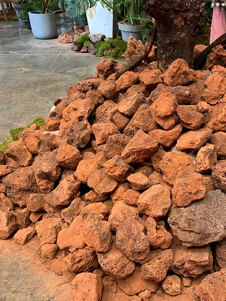 火山石造景装饰堆景天然石材园林景观绿化铺面装饰打底材料火山岩
