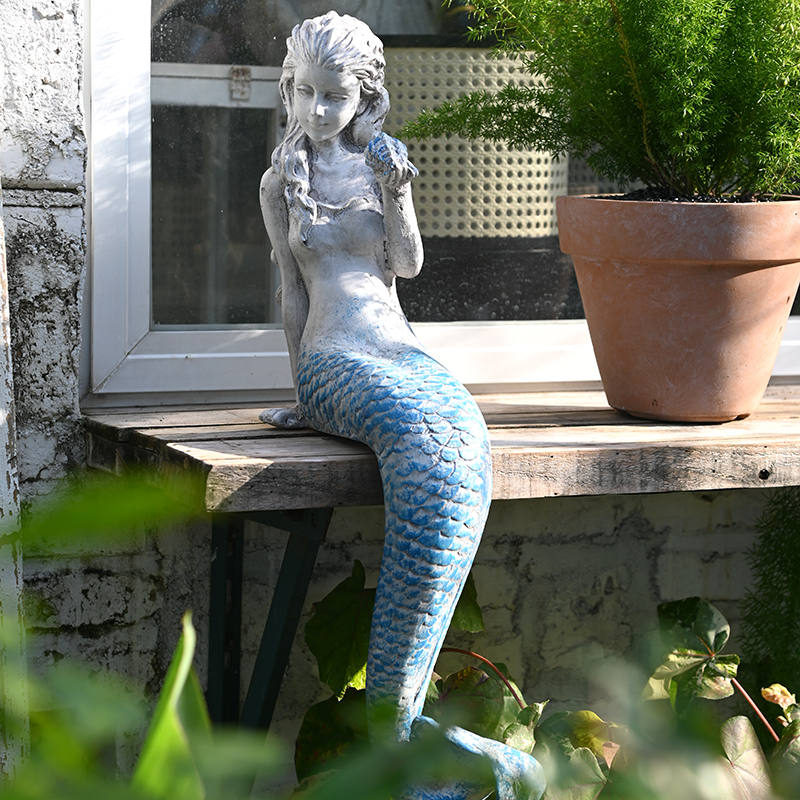花园摆件户外美人鱼装饰园艺庭院阳台水池假山造景阳光房窗台布置