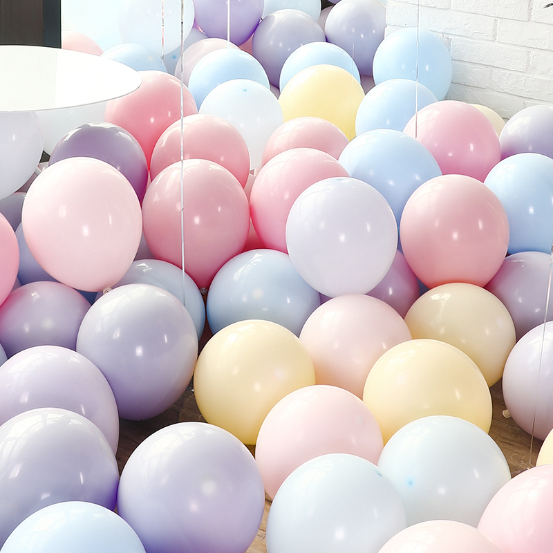 七夕马卡龙色气球汽球批发结婚周岁儿童生日派对场景布置装饰求婚