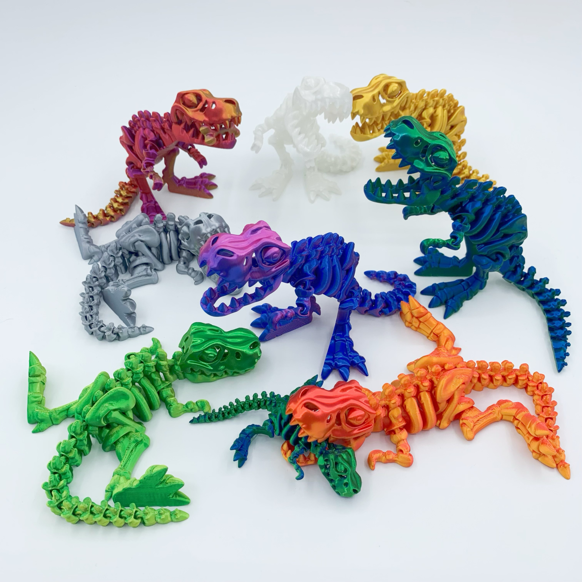 【3D打印】恐龙儿童玩具男孩侏罗纪霸王龙仿真动物骨骼模型咬手指