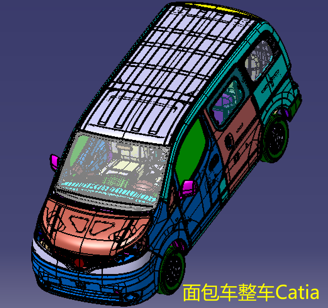小康7座面包车整车商务汽车3D三维几何数模型Catia底盘车身内外饰