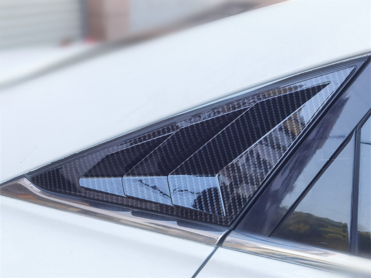 适用于索纳塔八代11-14款后三角窗百叶窗碳纤维改装外车装饰件