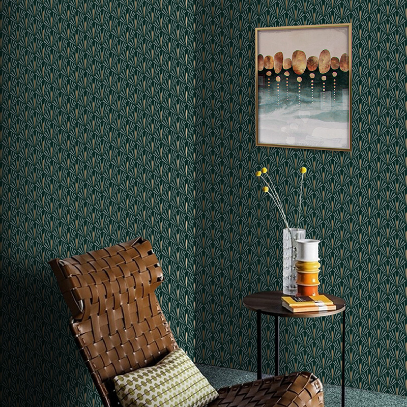 法式轻奢几何扇形贝壳壁纸壁布现代简约美式卧室墙布客厅背景墙纸