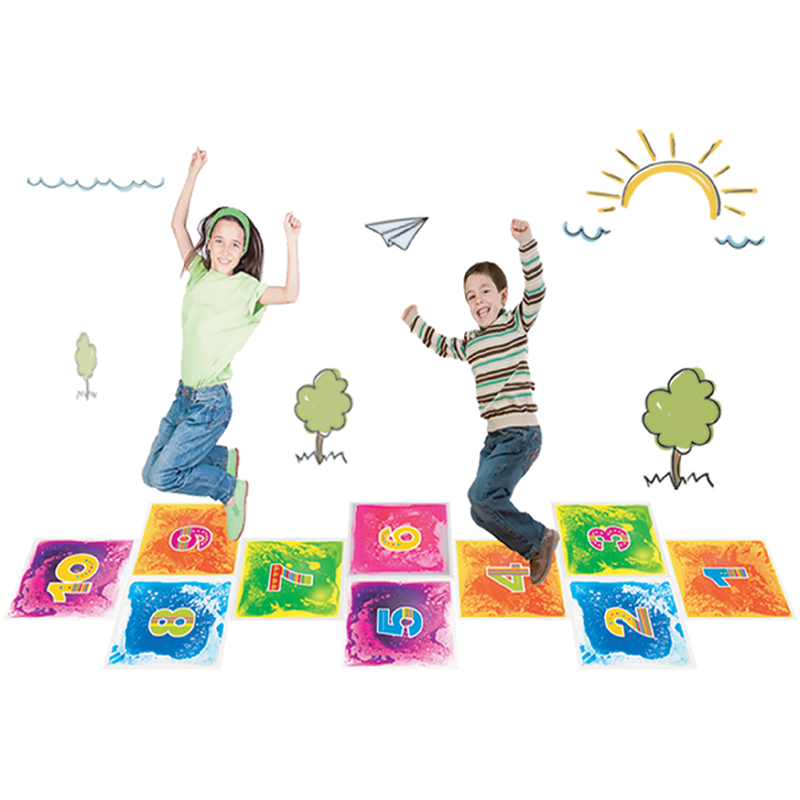 幼儿园可变幻图案彩砖缤纷早教地垫宝宝爬行垫 数字液体地板10片