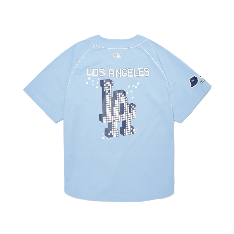 MLB官方 男女情侣棒球服刺绣logo贴标印花T恤外套潮夏季BS002