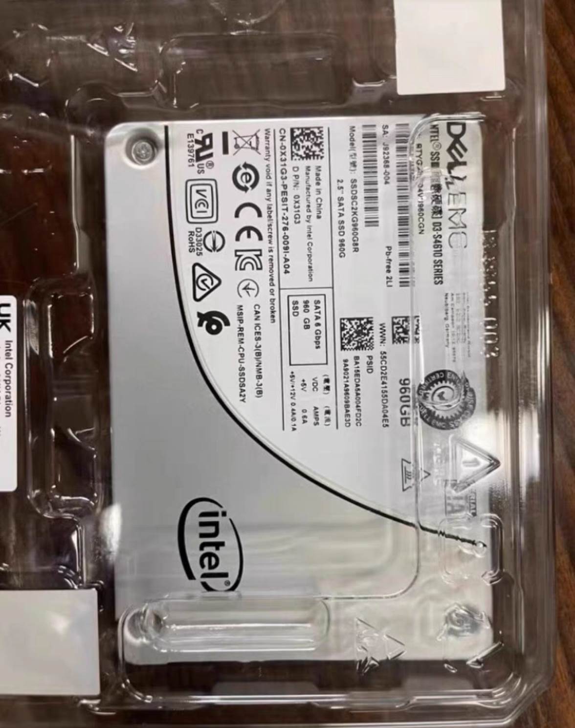 Dell EMC 960G SATA SSD固态硬盘X31G3 4T7DD S4610 非实价