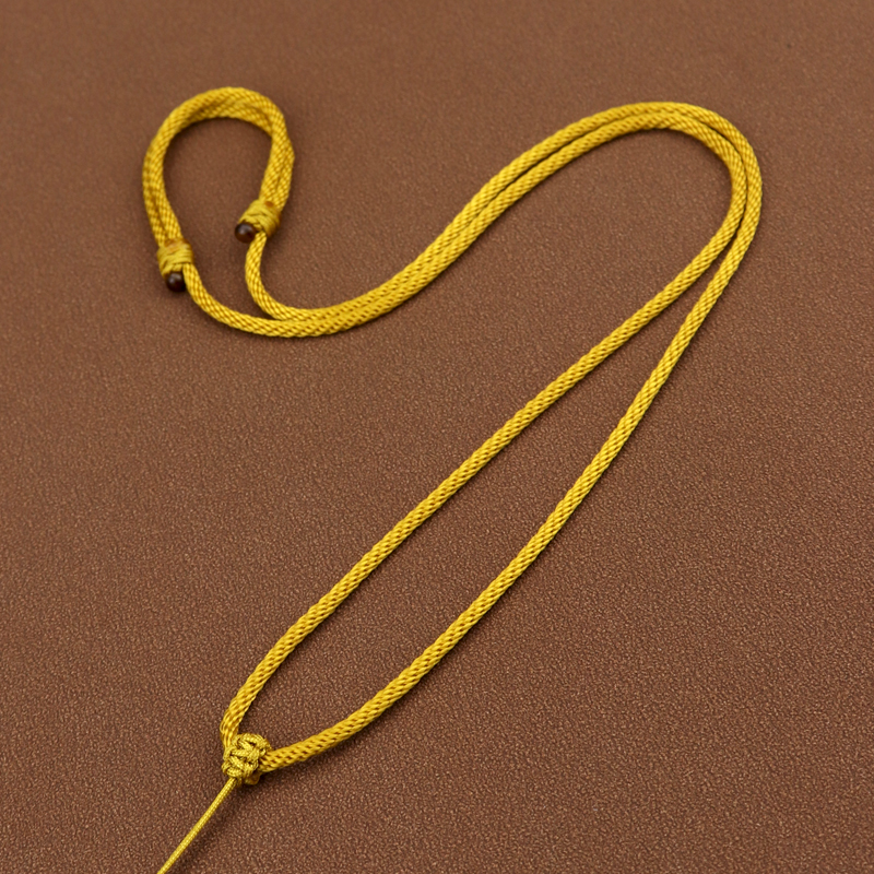黄金蜜蜡吊坠绳手工玉佩编织项链绳简约编绳金色翡翠玉坠挂件绳子