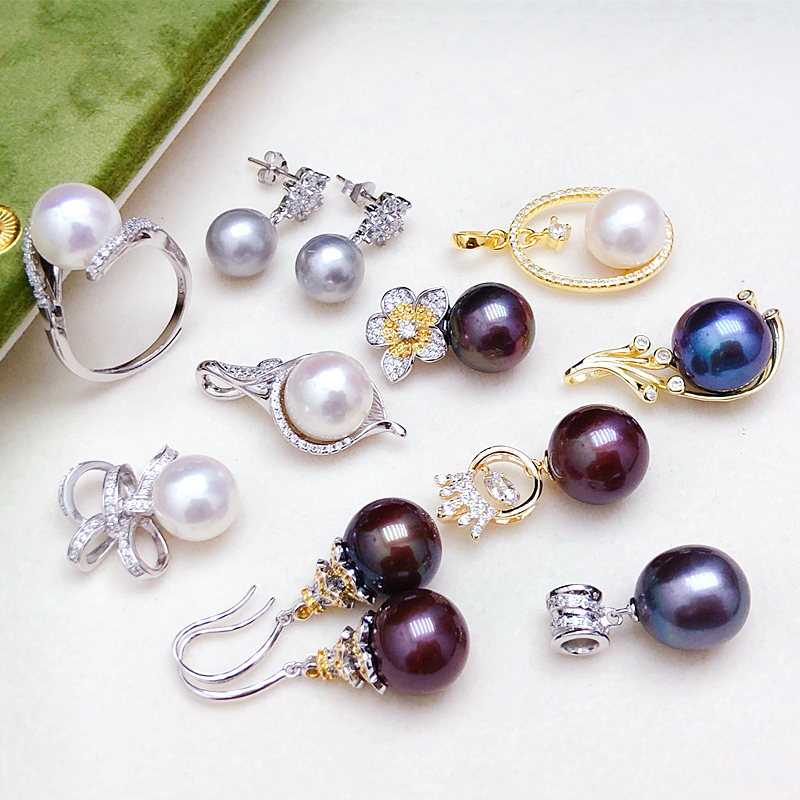 天然大珍珠吊坠耳钉戒指项链  纯银镶嵌各种孤品款式清仓高端品质