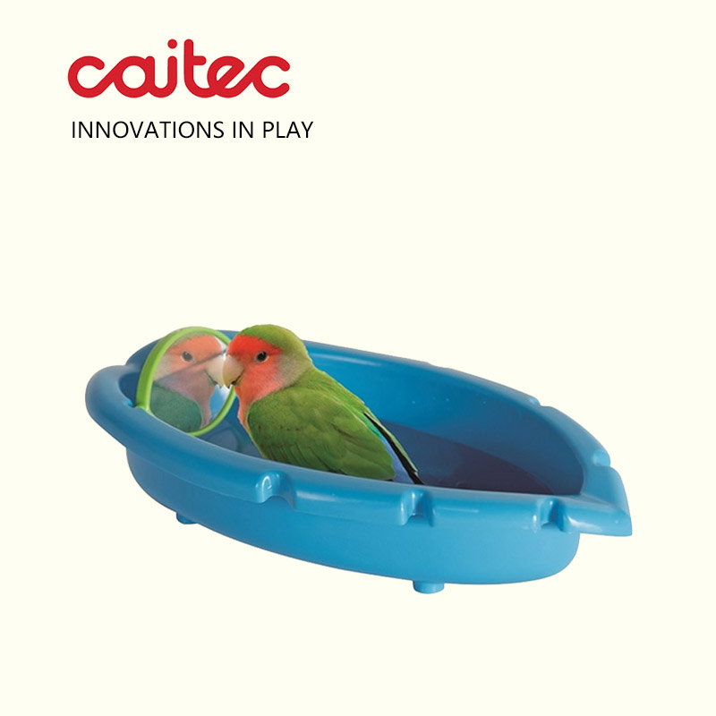CAITEC凯泰克美国小鸟洗澡盆 小鹦鹉用 带小镜子 小巧可爱实用