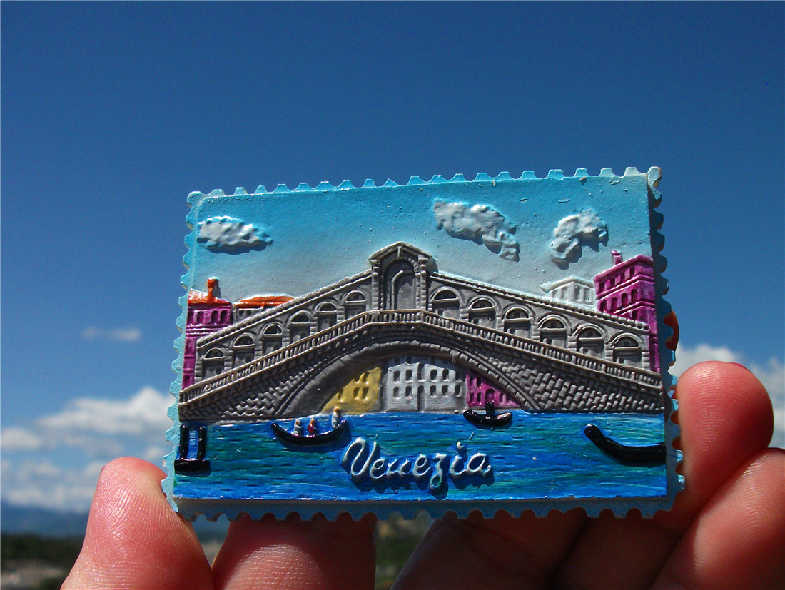 意大利当地冰箱贴 威尼斯 威尼斯的象征利亚德桥邮票形 纪念品