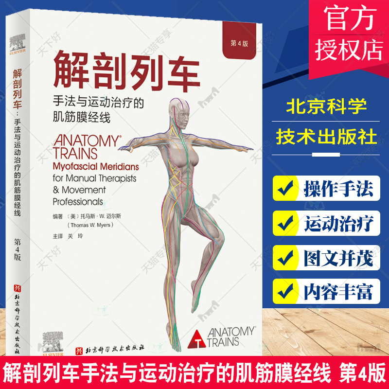 正版 解剖列车手法与运动治疗的肌筋膜经线 第4四版 身体解读结构分析 奈特人体解剖图谱医学基础教材 徒手与动作的肌筋膜经线