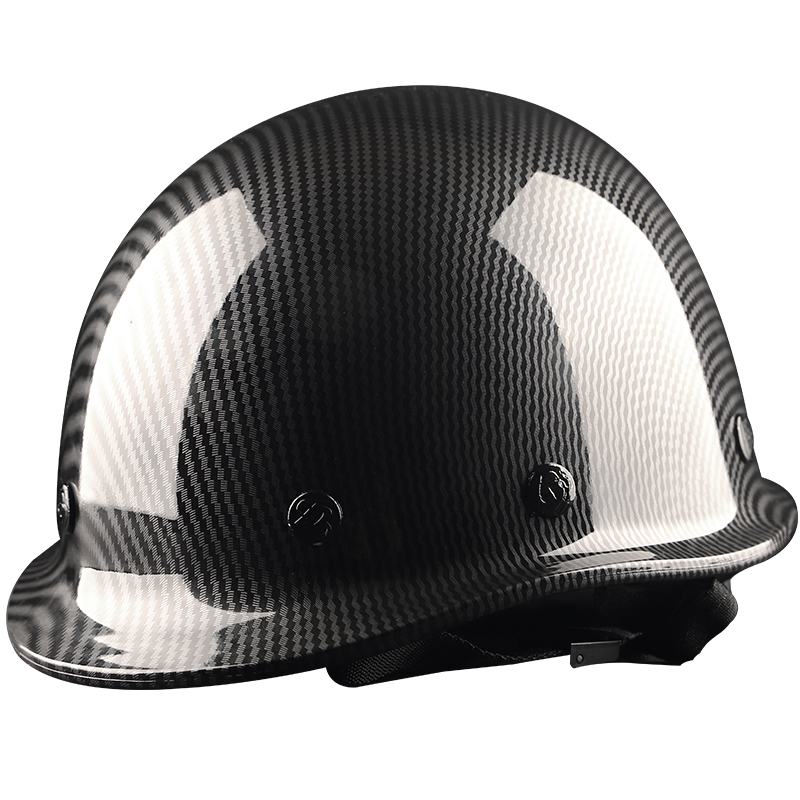 SR定制 黑色安全帽工地国标ABS头盔非碳纤维工作帽领导监理管理员