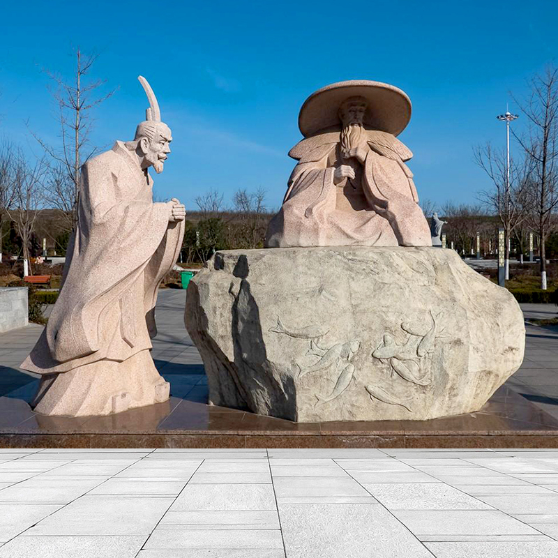 城市广场大型石雕人物雕塑园林景观姜太公钓鱼塑像户外艺术品摆件