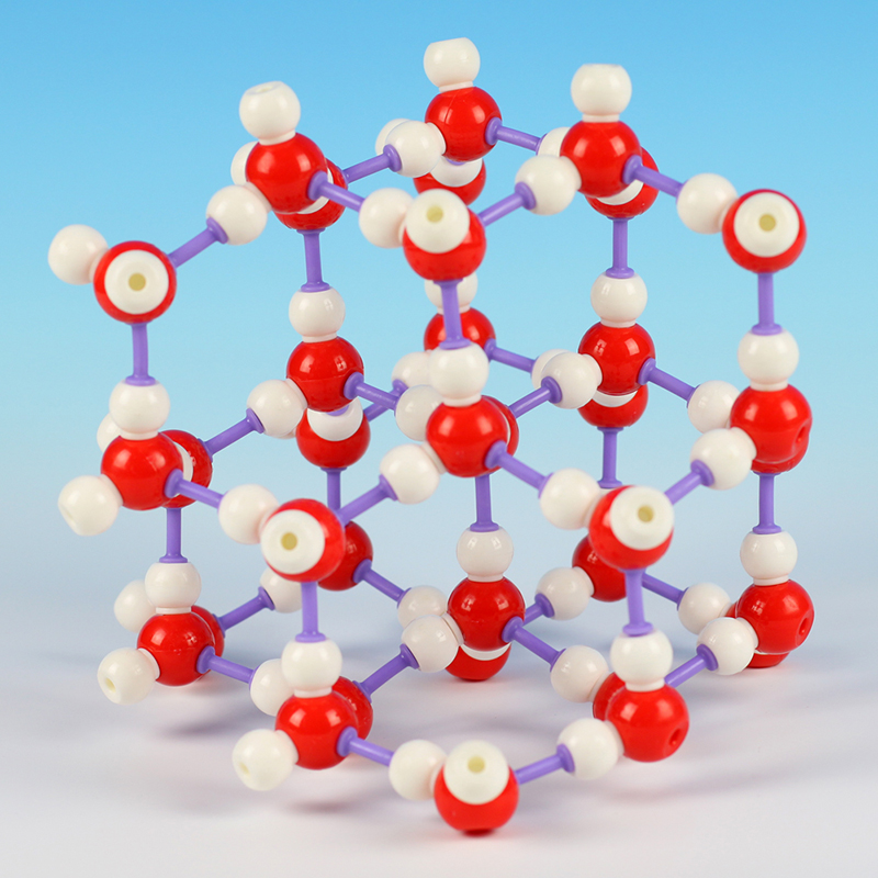 冰晶体分子结构模型 冰晶体结构模型 水分子 散装可拆装