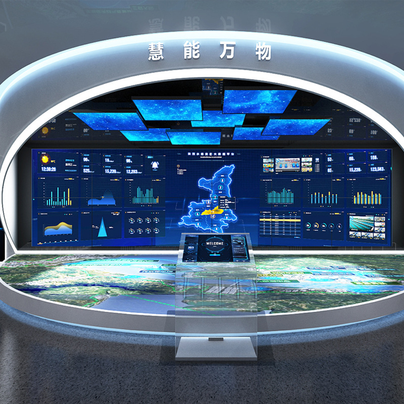 数字博物馆设备城市规划馆全息3D投影沙盘水晶元宇宙展厅中控系统