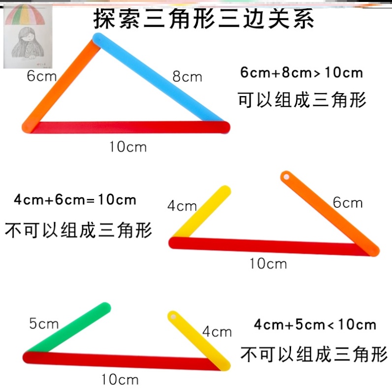 三角形的特性教具分类等腰直角三角形内角和三边关系学具稳定性