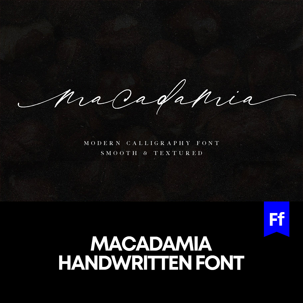 Macadamia 文艺手写钢笔签字英文字体logo标识排版版式字体安装
