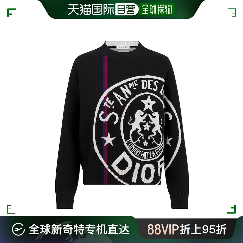 香港直邮DIOR 24SS logo嵌花羊绒针织毛衣 Women