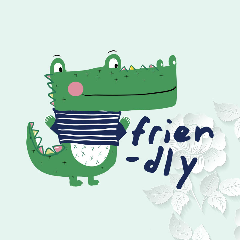 卡通小鳄鱼儿童卡通手绘英文字母图案热转印柯式烫画手工DIYT恤贴