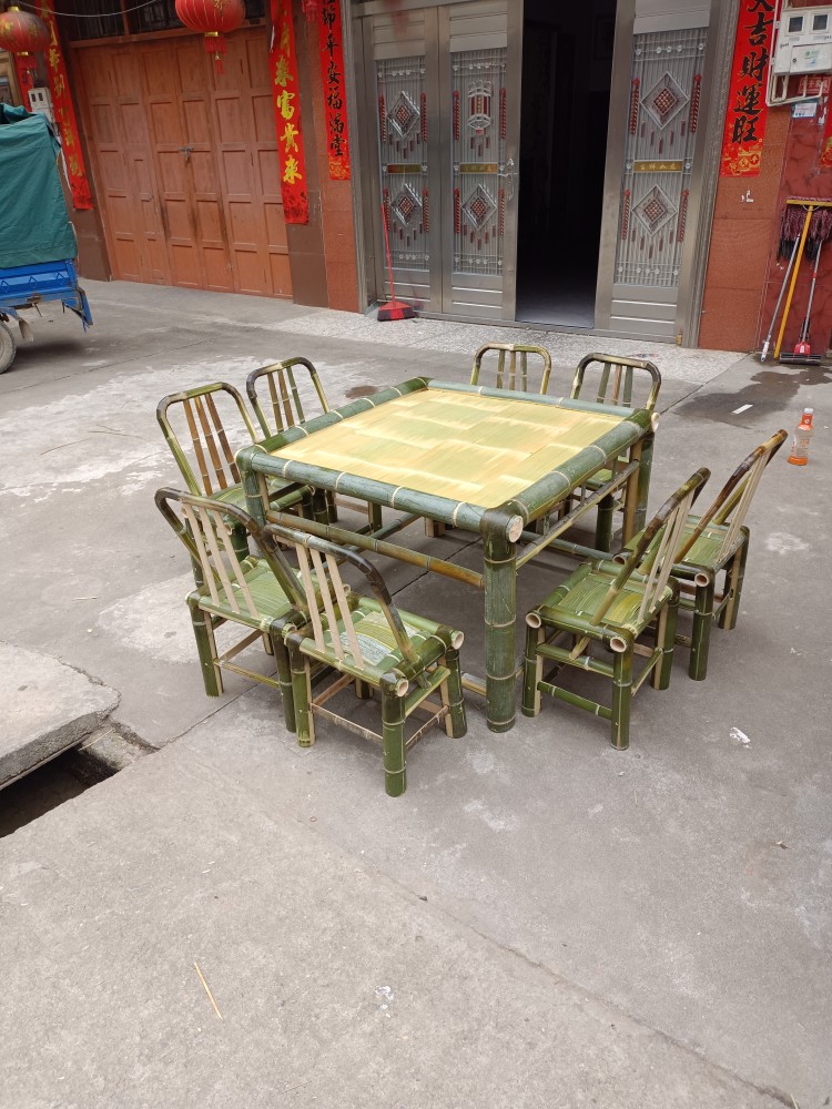 竹制品家具禅意竹餐桌茶桌新中式正方形茶舍竹茶几竹桌子老式
