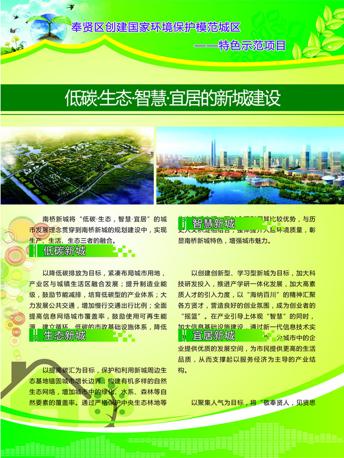 604海报印制海报展板素材759环保版面低碳生态智慧宜居的新城建设