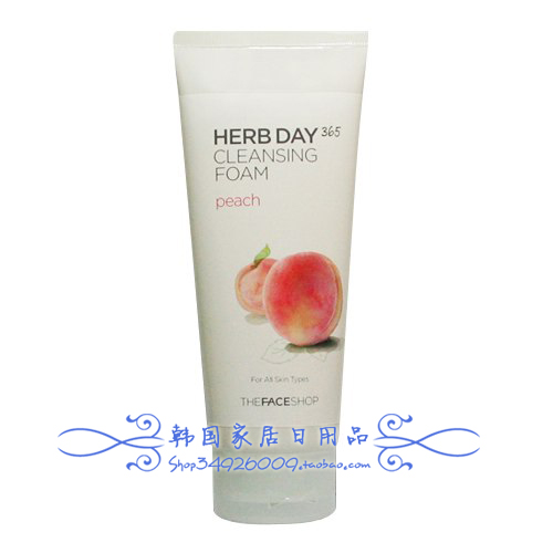 韩国进口 THEFACESHOP HERB DAY365 水蜜桃洗面奶 清洁 美白 保湿