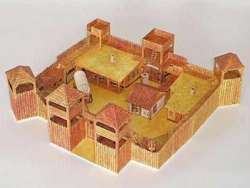 儿童手工折纸DIY拼装立体3D纸质模型小村庄古代要塞农场建筑制作