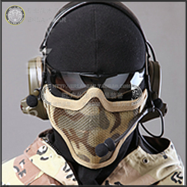 户外-正品酋长美军CM01钢网保护面具-沙漠色